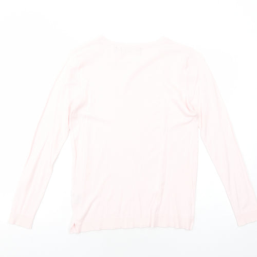 525 america Womens Pink Round Neck Nylon Pullover Jumper Size S
