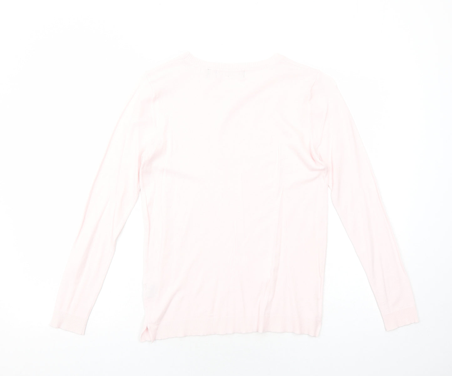 525 america Womens Pink Round Neck Nylon Pullover Jumper Size S
