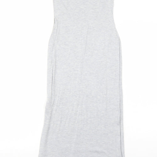 Peacocks Womens Grey Nylon A-Line Size 8 Round Neck Pullover