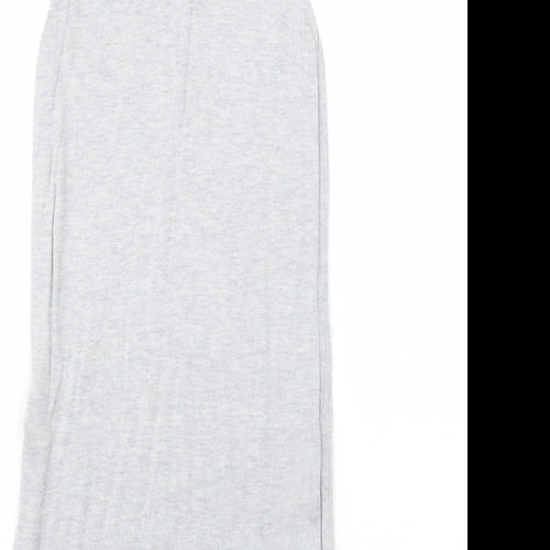 Peacocks Womens Grey Nylon A-Line Size 8 Round Neck Pullover