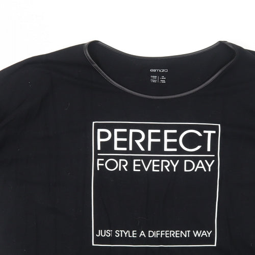 ESMARA Womens Black Cotton Basic Blouse Size L Scoop Neck - Perfect for Every Day