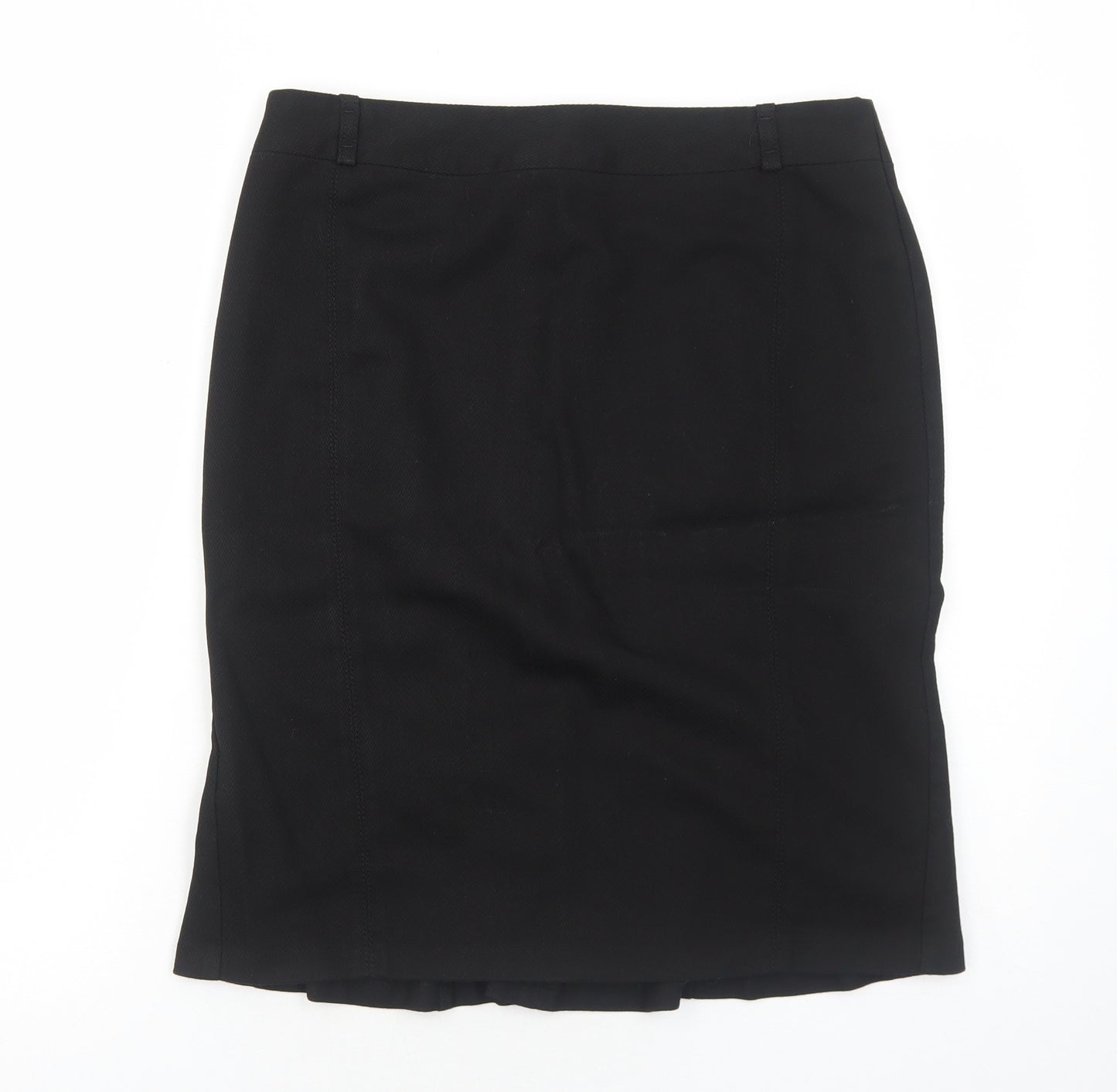 NEXT Womens Black Polyester A-Line Skirt Size 14 Zip
