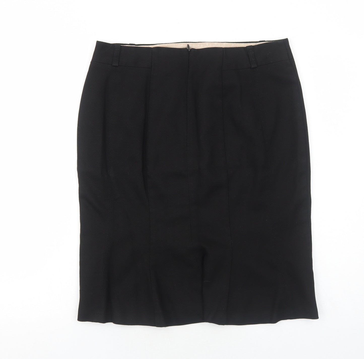 NEXT Womens Black Polyester A-Line Skirt Size 14 Zip