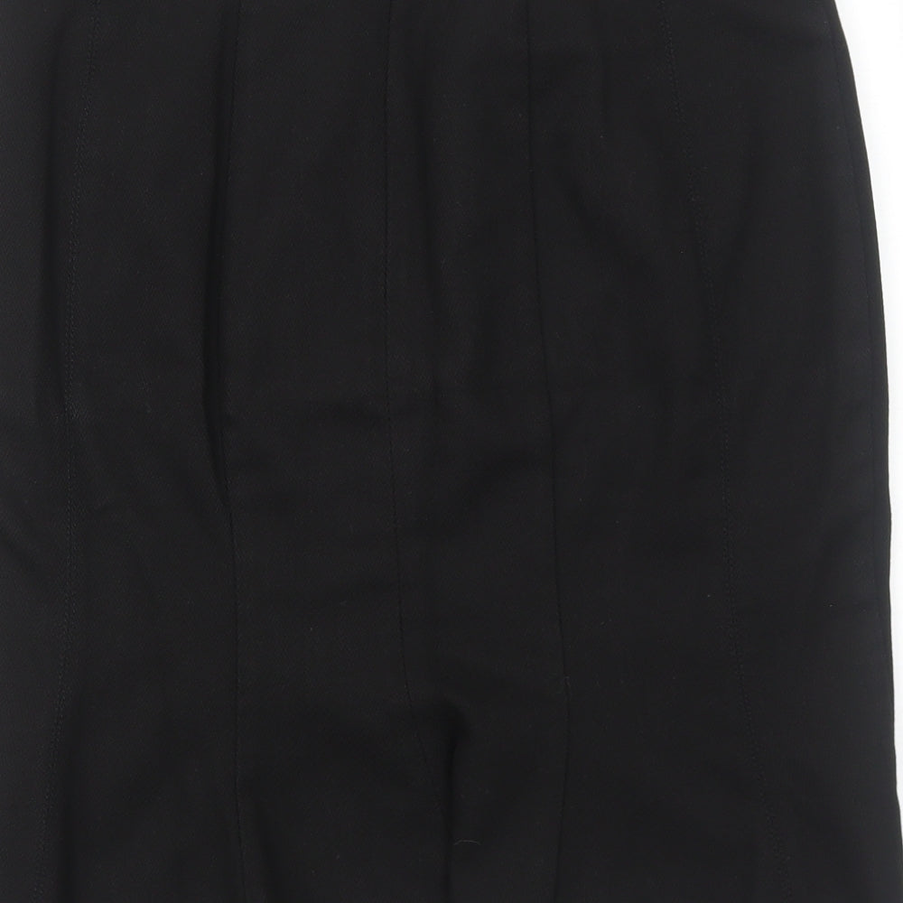 NEXT Womens Black Polyester A-Line Skirt Size 14 Zip