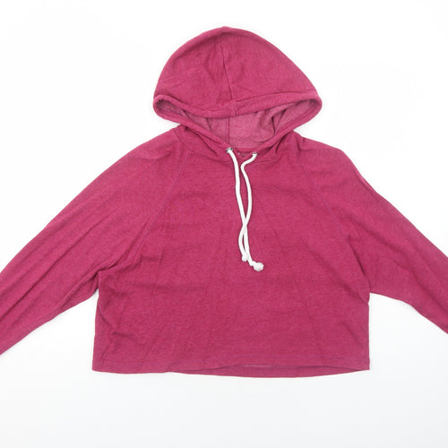 H&M Womens Pink Cotton Pullover Hoodie Size M Pullover