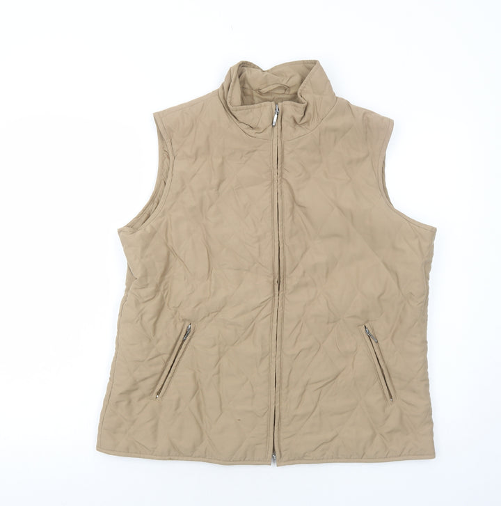 EWM Womens Beige Gilet Jacket Size M Zip