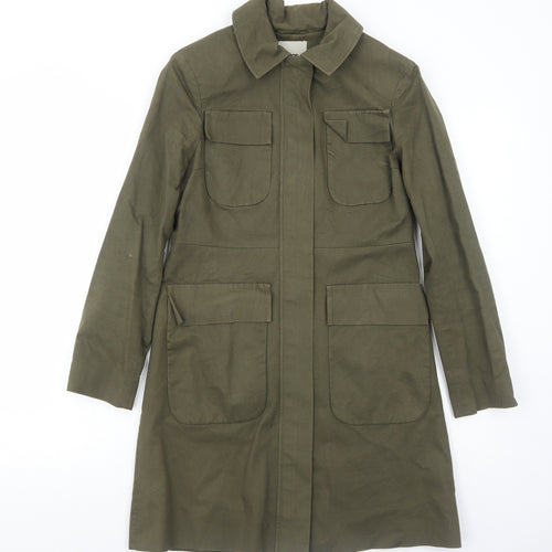 ASOS Womens Green Rain Coat Coat Size 6 Zip