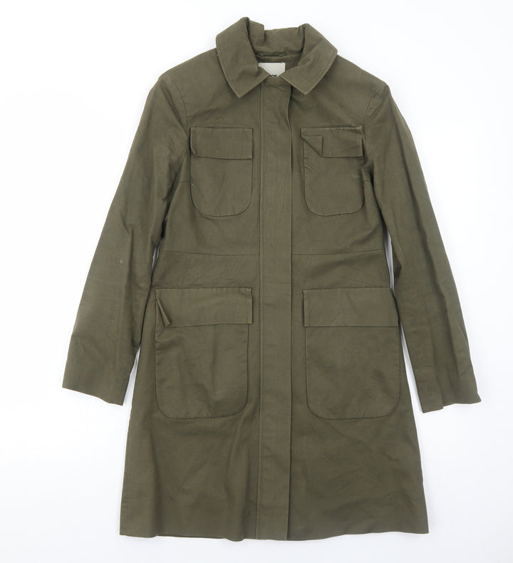 ASOS Womens Green Rain Coat Coat Size 6 Zip