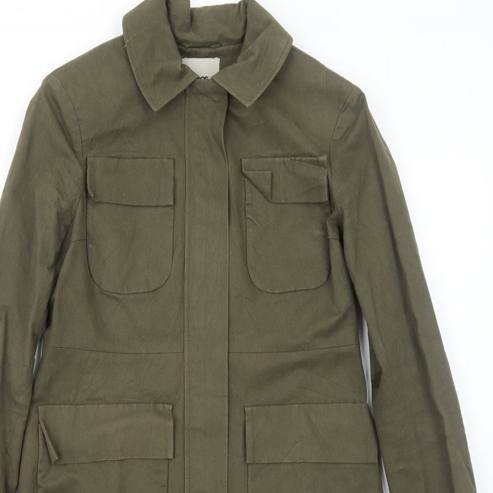 ASOS Womens Green Rain Coat Coat Size 6 Zip