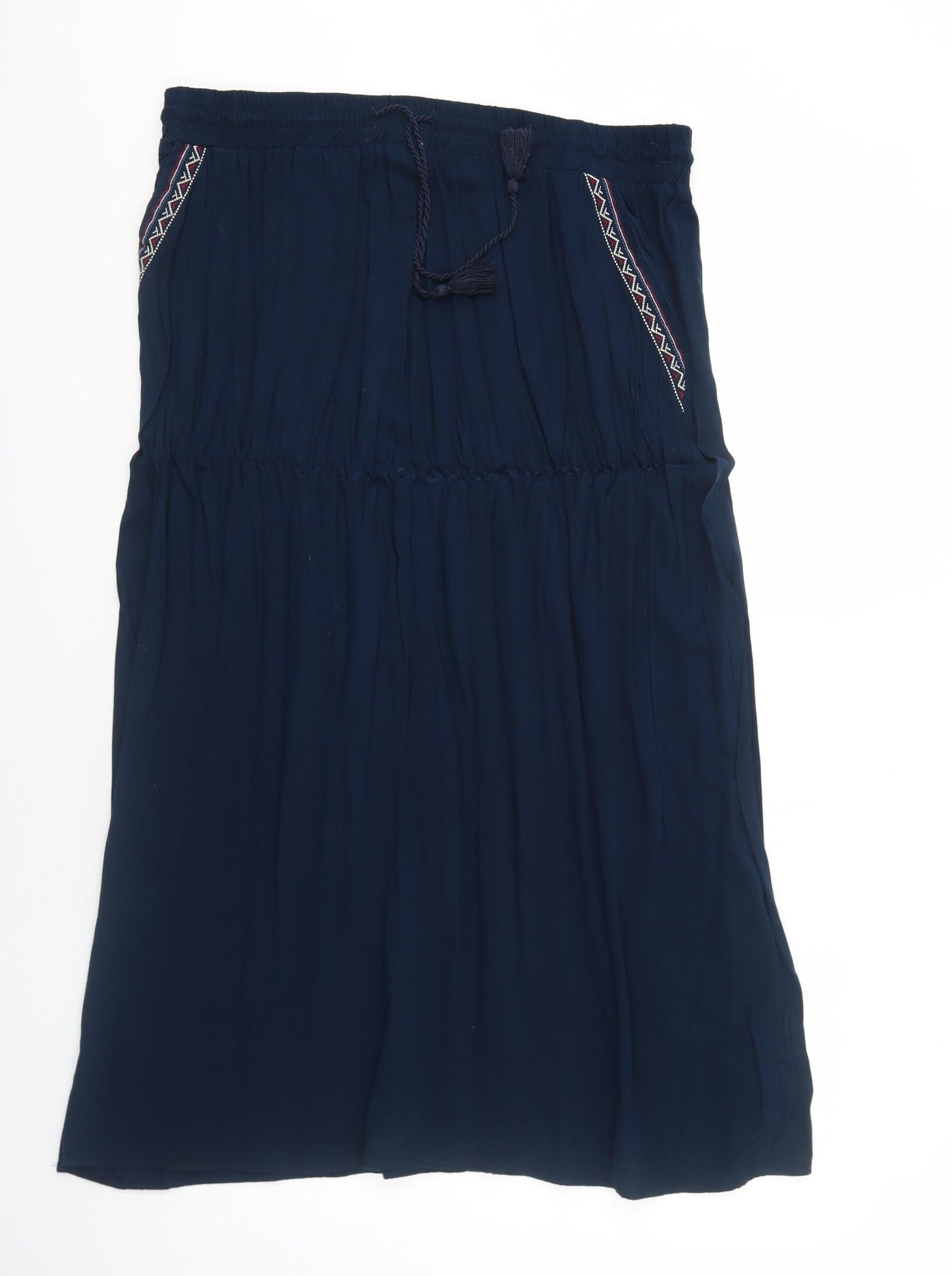 LC Waikiki Womens Blue Viscose Peasant Skirt Size 20 Drawstring