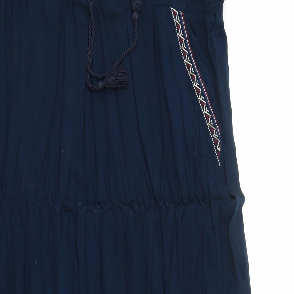 LC Waikiki Womens Blue Viscose Peasant Skirt Size 20 Drawstring