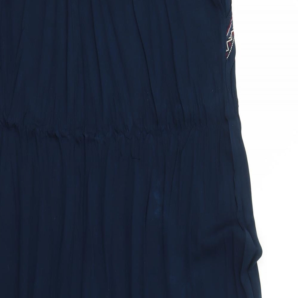 LC Waikiki Womens Blue Viscose Peasant Skirt Size 20 Drawstring