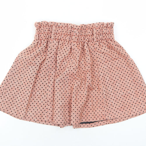 Lily.J London Womens Pink Polka Dot Viscose Skater Skirt One Size
