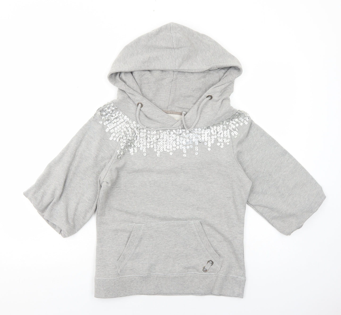 Tennis Womens Grey Cotton Pullover Hoodie Size M Pullover