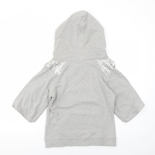 Tennis Womens Grey Cotton Pullover Hoodie Size M Pullover