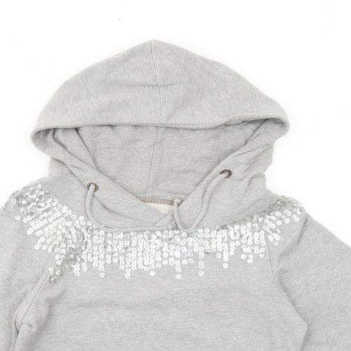 Tennis Womens Grey Cotton Pullover Hoodie Size M Pullover