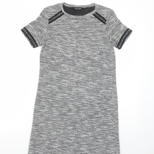 Miss Selfridge Womens Grey Polyester A-Line Size 8 Round Neck Pullover