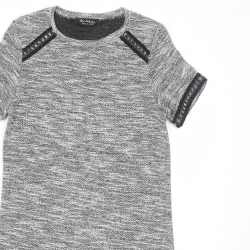 Miss Selfridge Womens Grey Polyester A-Line Size 8 Round Neck Pullover