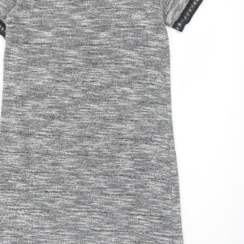 Miss Selfridge Womens Grey Polyester A-Line Size 8 Round Neck Pullover
