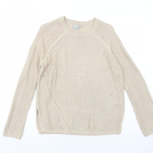 ASOS Womens Beige Round Neck Acrylic Pullover Jumper Size 8