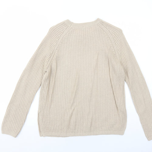 ASOS Womens Beige Round Neck Acrylic Pullover Jumper Size 8
