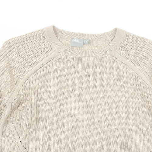 ASOS Womens Beige Round Neck Acrylic Pullover Jumper Size 8