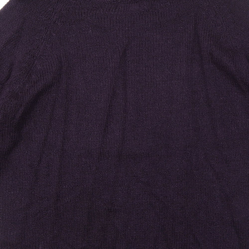 By Design Womens Purple Round Neck Acrylic Pullover Jumper Size M