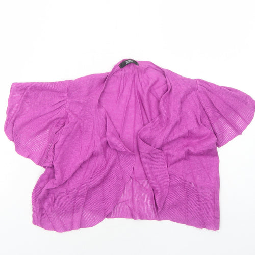 Marks and Spencer Womens Purple V-Neck Linen Cardigan Jumper Size 8