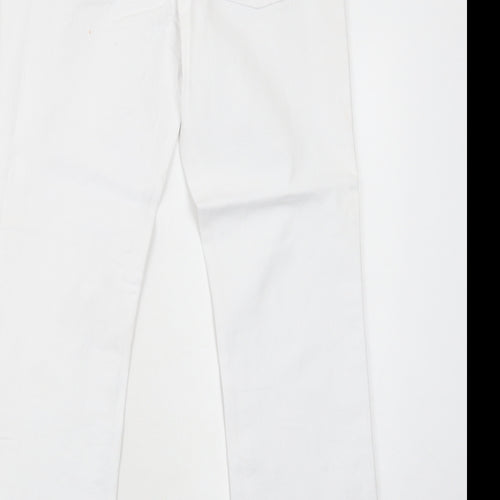 Onado Womens White Cotton Straight Jeans Size 10 Regular Zip