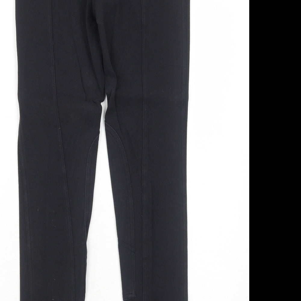 DECATHLON Womens Black Cotton Trousers Size 10 Regular Zip