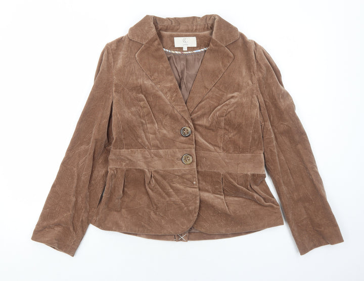 CC Womens Brown Jacket Size 10 Button