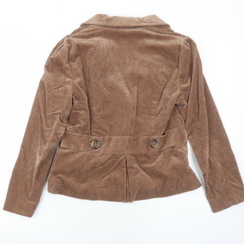 CC Womens Brown Jacket Size 10 Button
