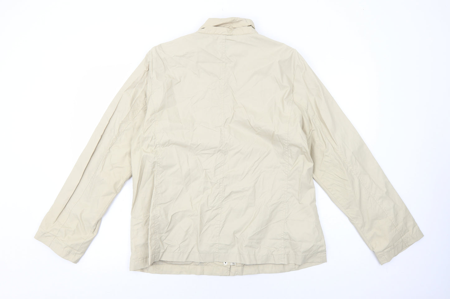Maine Womens Beige Windbreaker Coat Size 16 Zip