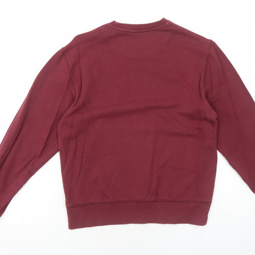 F&F Mens Red Cotton Pullover Sweatshirt Size S - Nishi Ku Yokohama