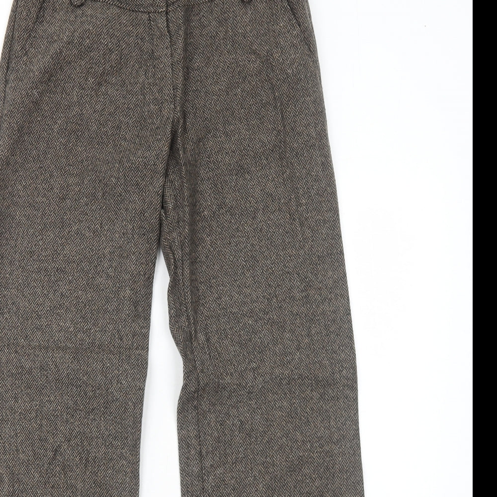 Dorothy Perkins Womens Brown Acrylic Trousers Size 10 Regular Zip