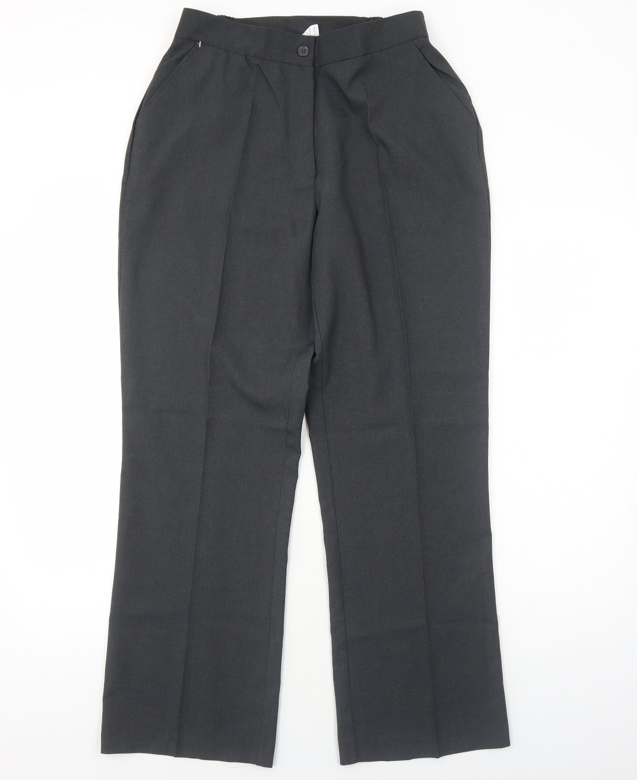 Damart Womens Grey Polyester Trousers Size 14 Regular Zip