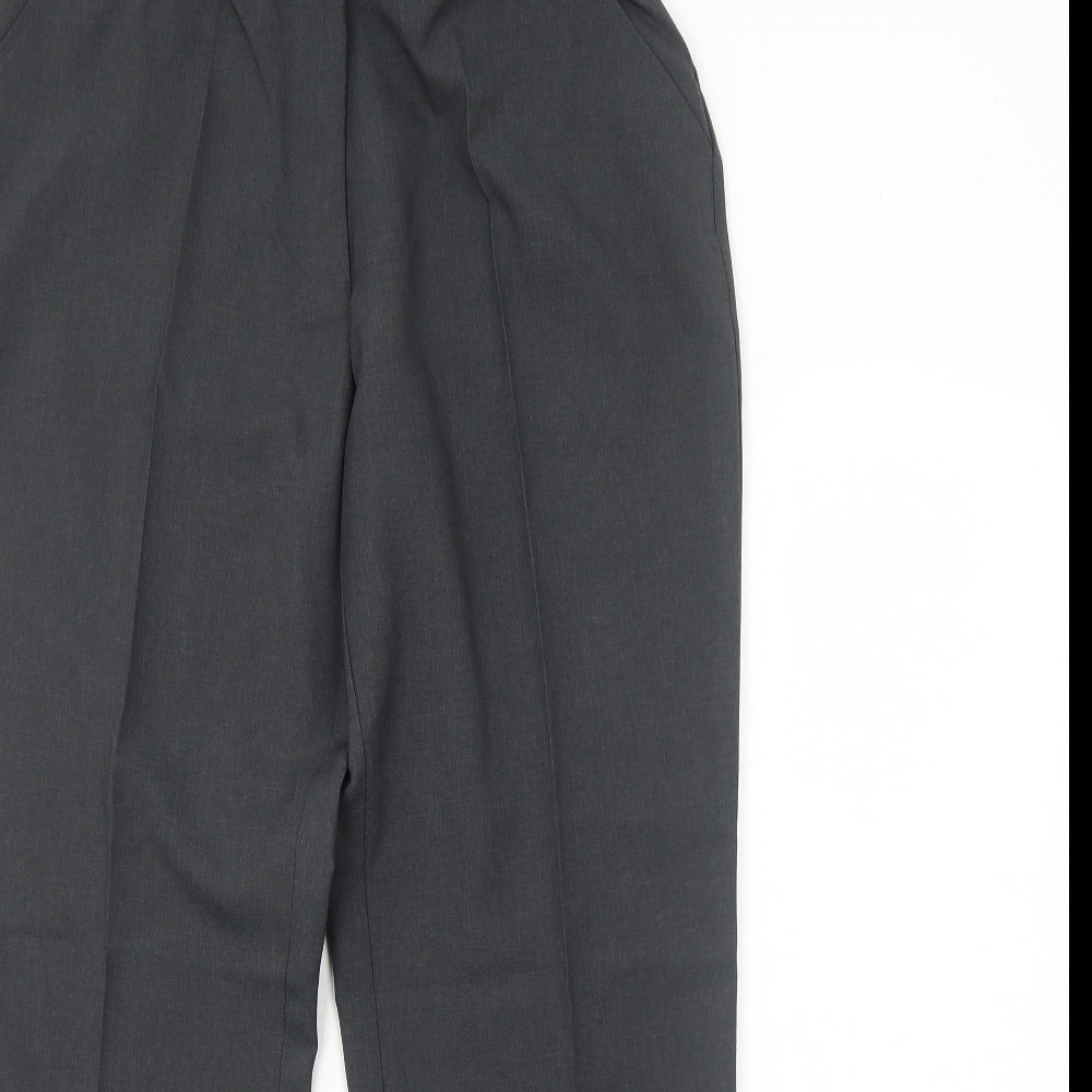 Damart Womens Grey Polyester Trousers Size 14 Regular Zip