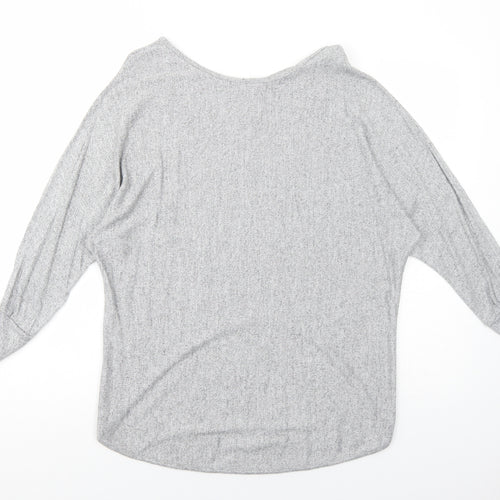 Izabel London Womens Grey Viscose Basic Blouse Size 10 Round Neck