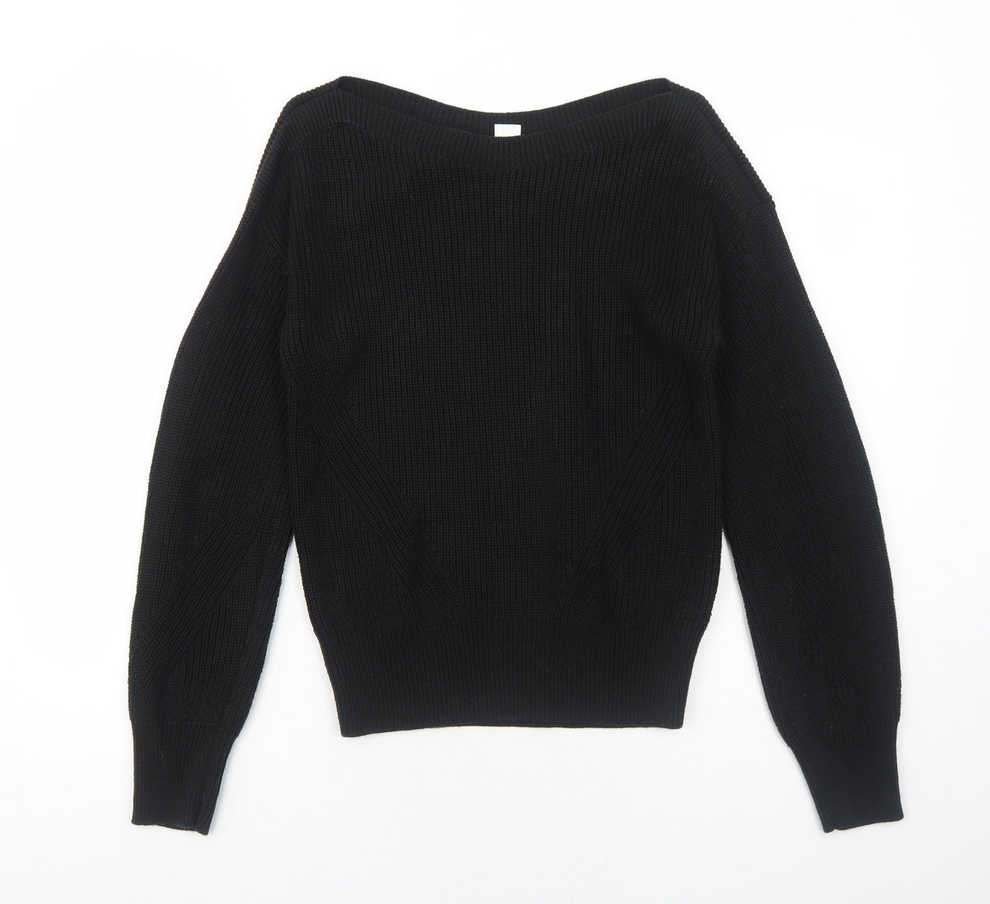 Gap Womens Black Boat Neck Cotton Pullover Jumper Size M