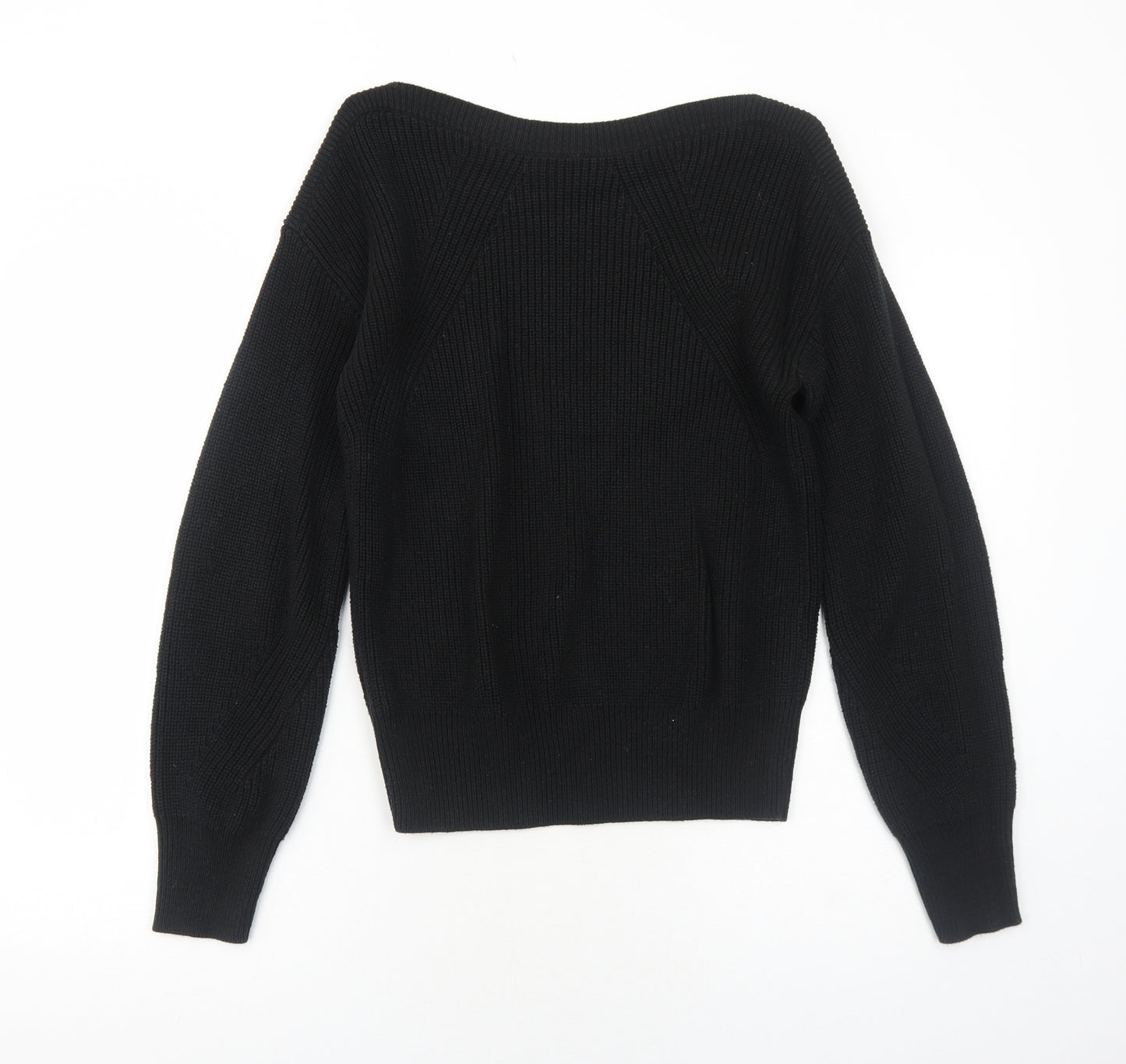 Gap Womens Black Boat Neck Cotton Pullover Jumper Size M