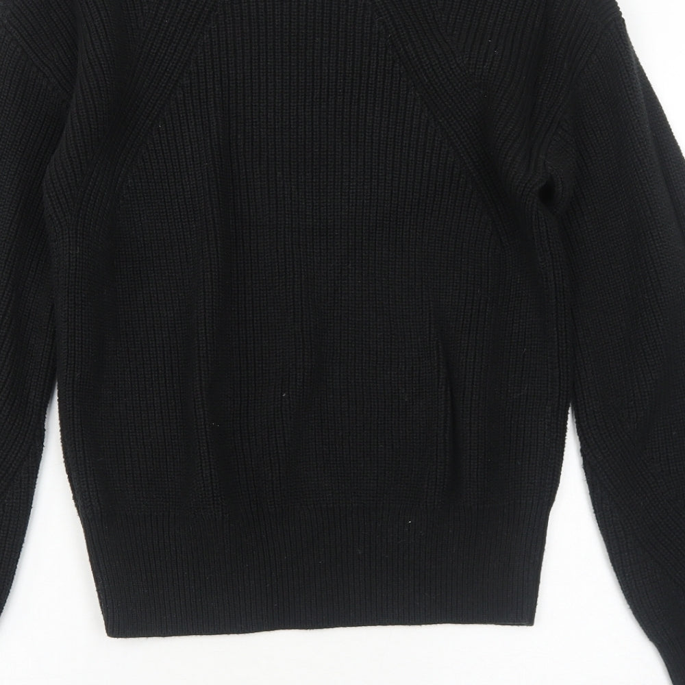 Gap Womens Black Boat Neck Cotton Pullover Jumper Size M