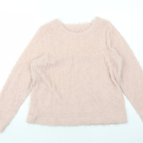 NEXT Womens Pink Boat Neck Polyester Pullover Jumper Size 14