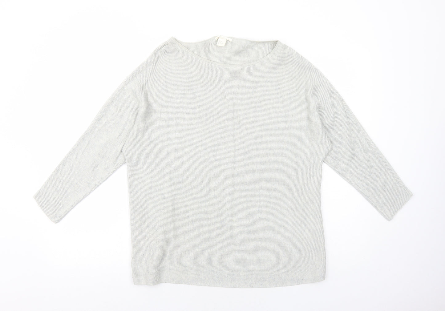 H&M Womens Grey Round Neck Polyethylene Pullover Jumper Size M