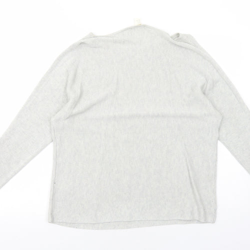 H&M Womens Grey Round Neck Polyethylene Pullover Jumper Size M
