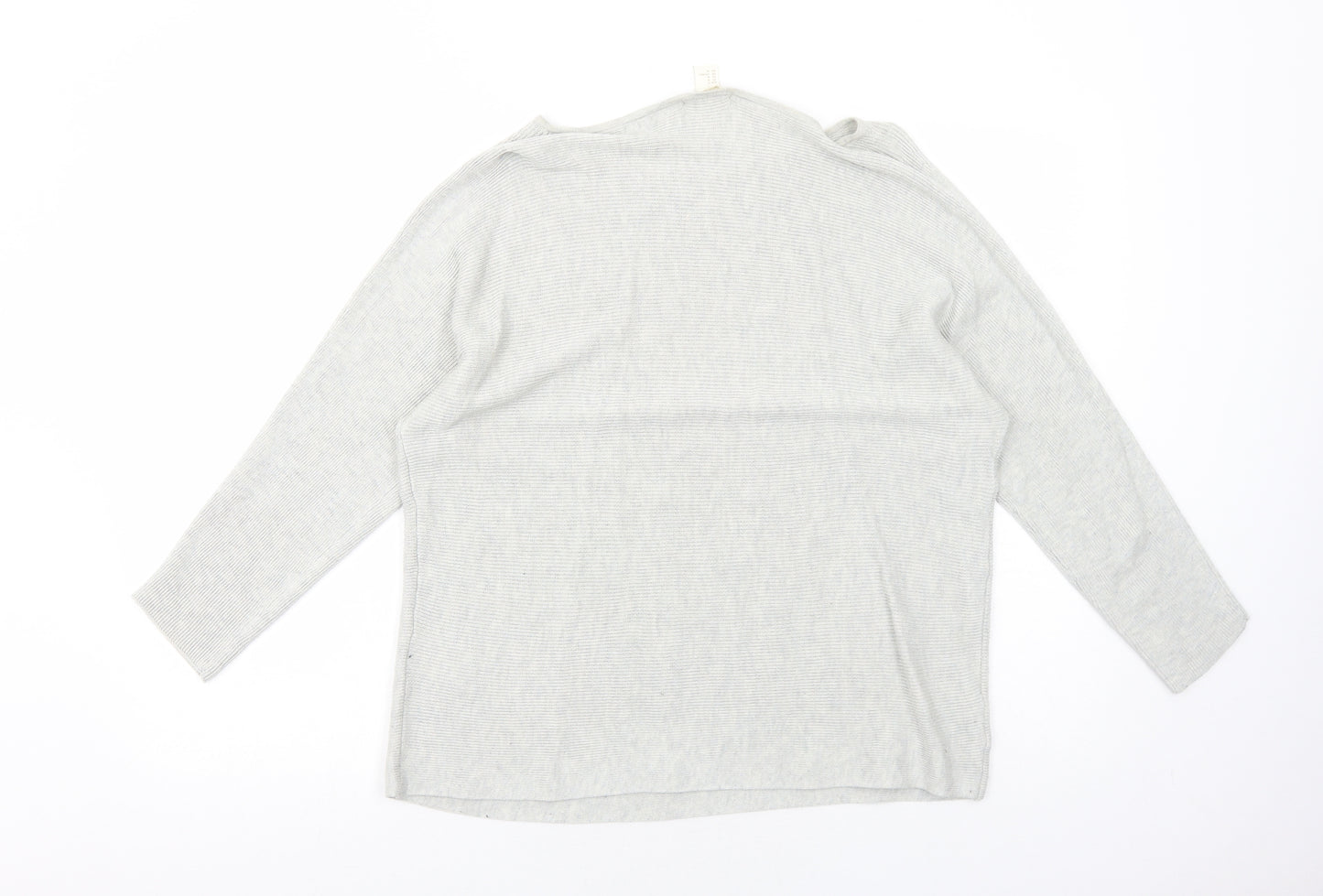 H&M Womens Grey Round Neck Polyethylene Pullover Jumper Size M