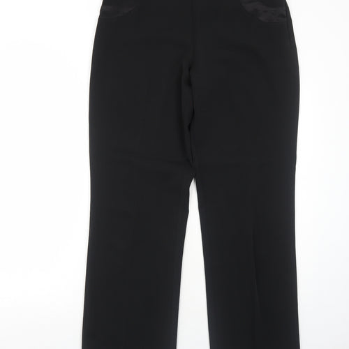 South Womens Black Polyester Trousers Size 16 Regular Zip
