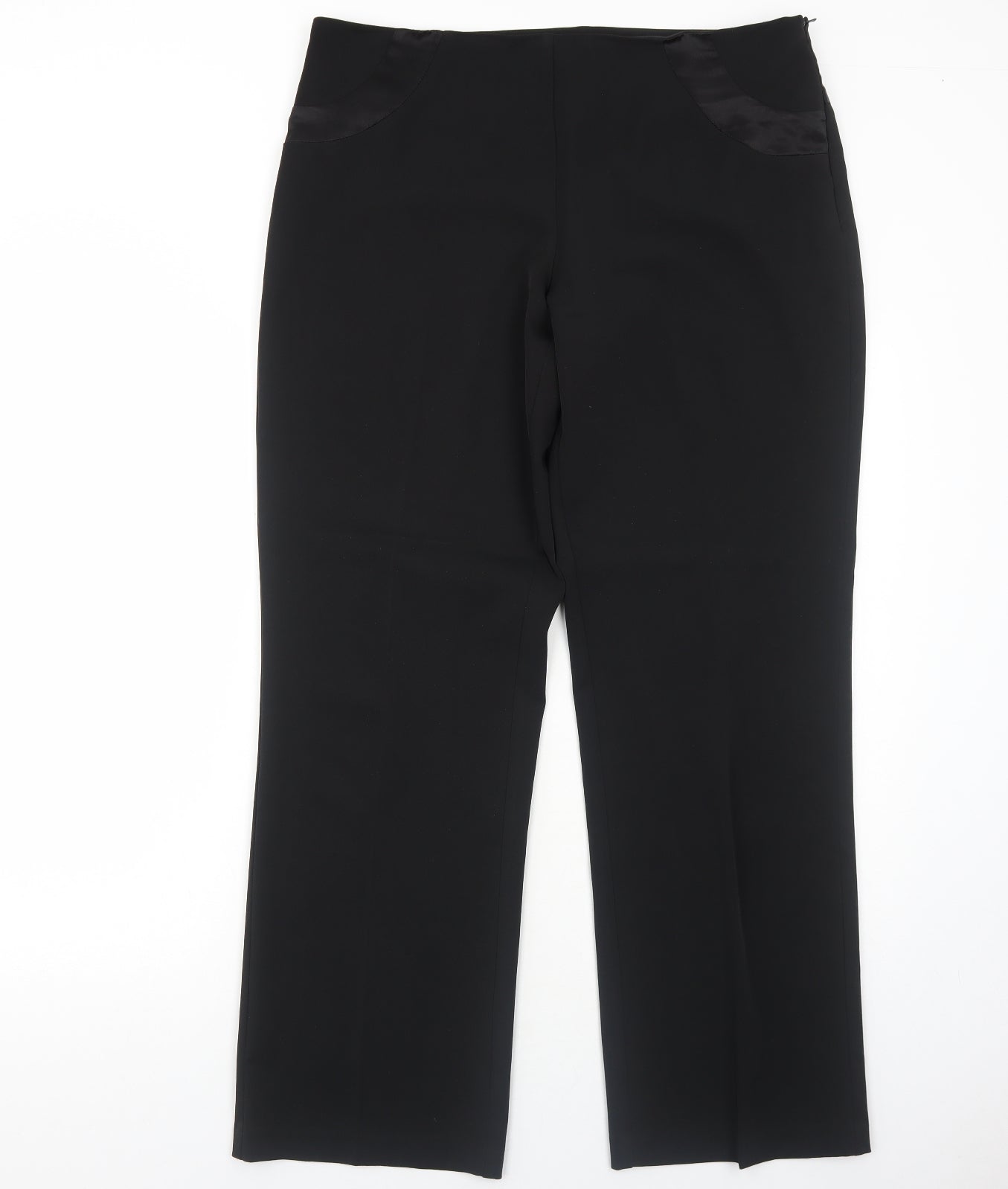 South Womens Black Polyester Trousers Size 16 Regular Zip