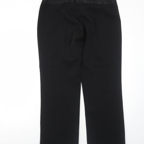 South Womens Black Polyester Trousers Size 16 Regular Zip