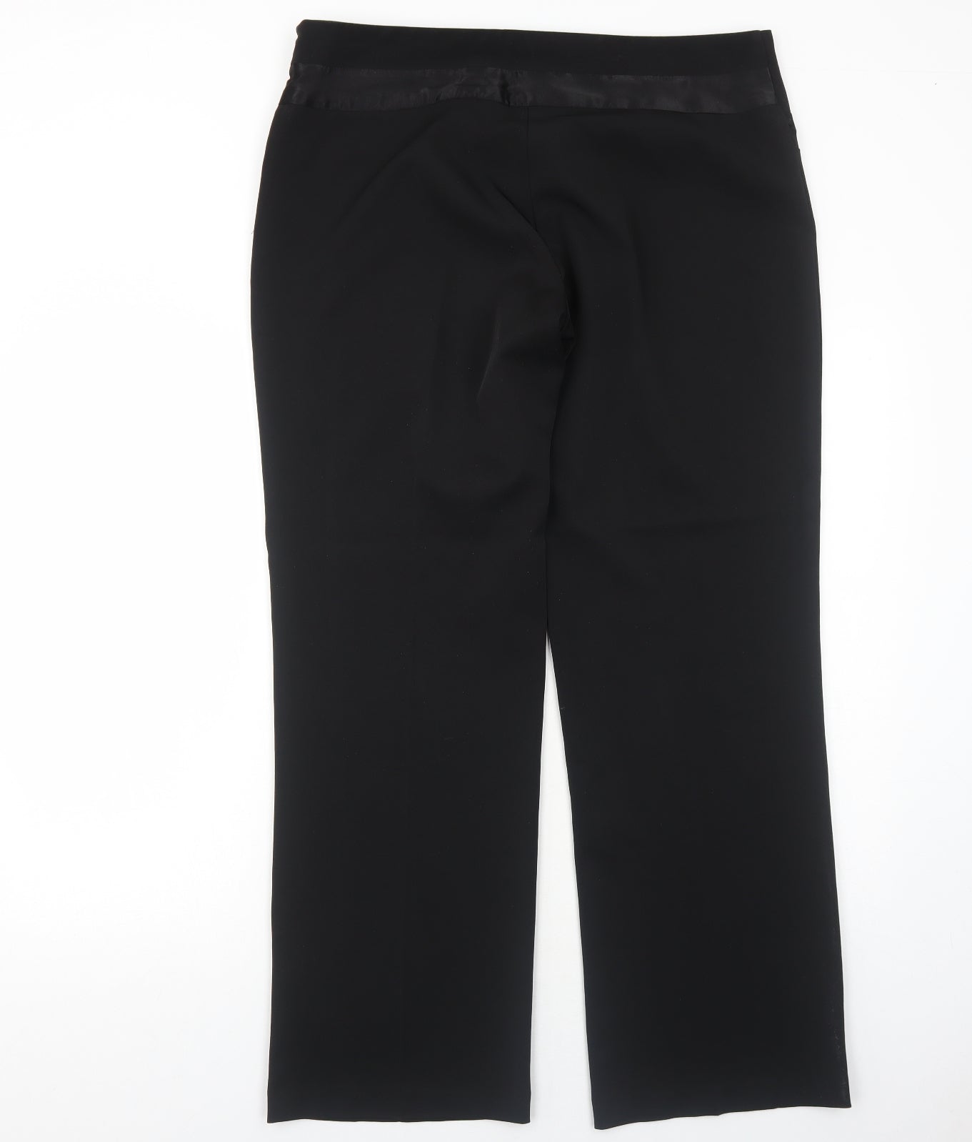 South Womens Black Polyester Trousers Size 16 Regular Zip