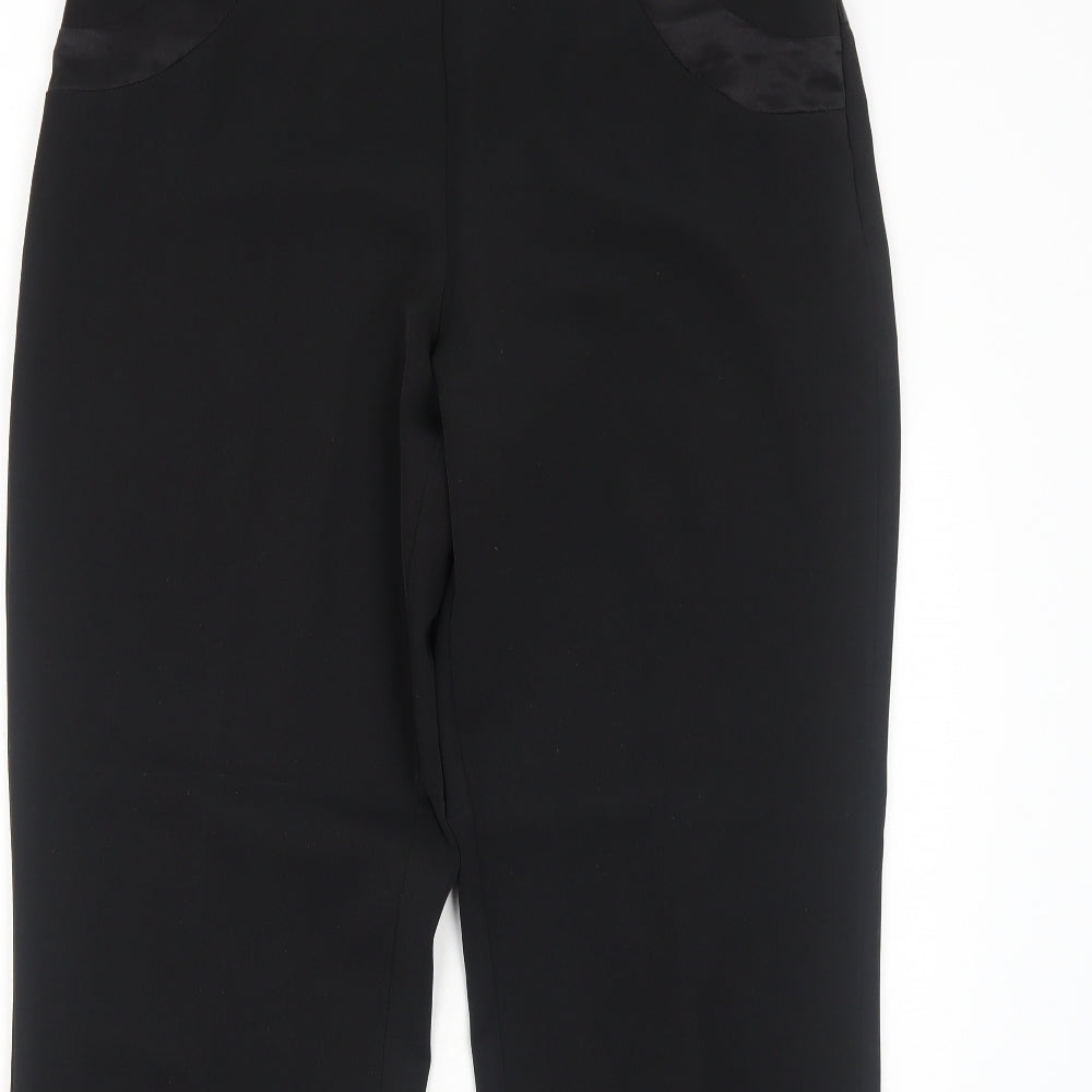 South Womens Black Polyester Trousers Size 16 Regular Zip